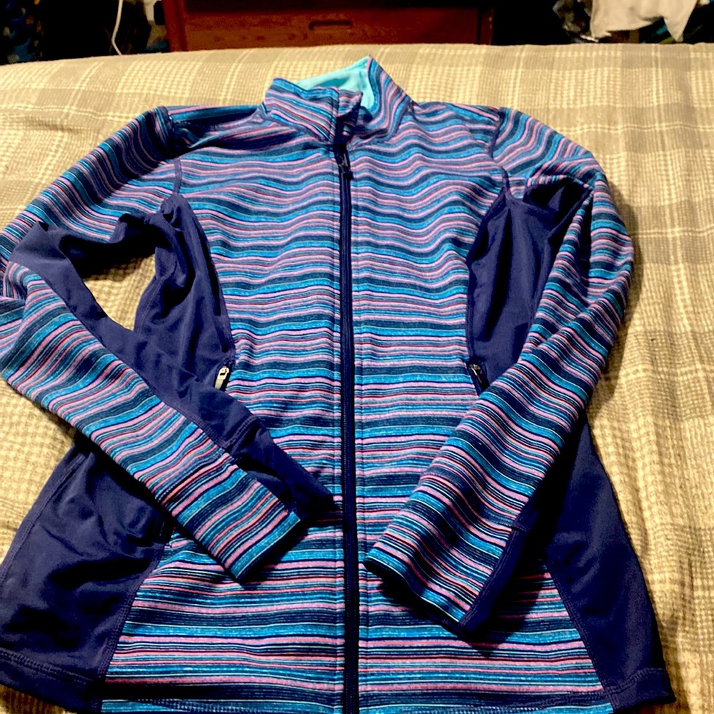 Stripped ideology XS active wear zip-up